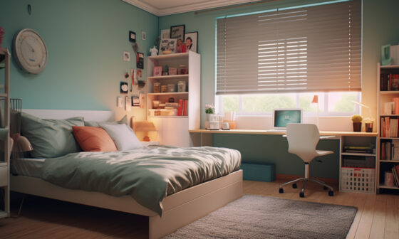 Small bedroom with stylish decor and natural lighting – decorating ideas for limited space